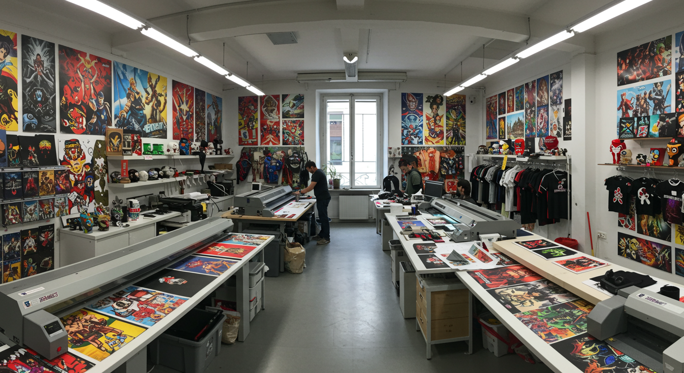 RomaGamerWear studio in Rome with gaming-inspired prints.